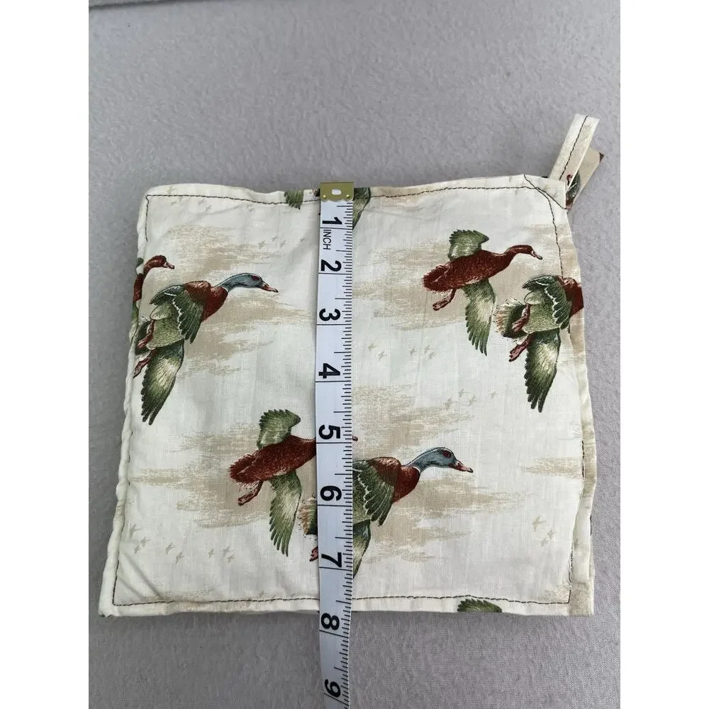 VTG Handmade Mallard Duck Pot Holders Set of 2 Rustic Cabin Lodge Kitchen Decor